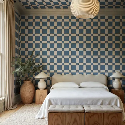 Claim Your Space mit zeitlosen blauen Karos