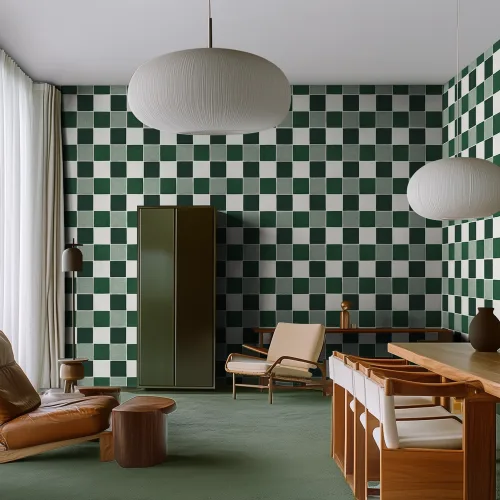 Green Checkerboard Chic