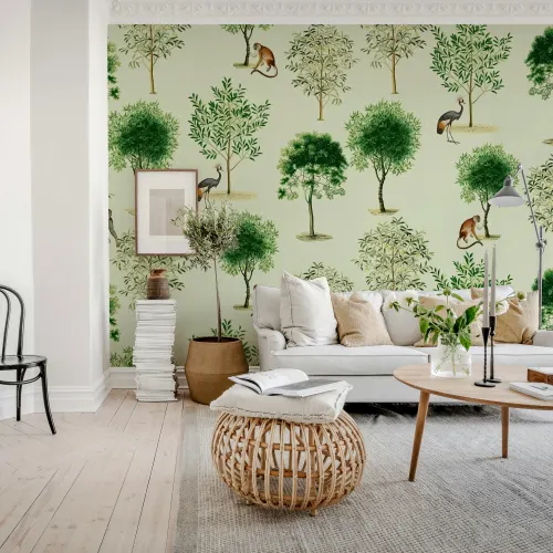 Serenità selvaggia: Scimmie e Alberi Wallpaper