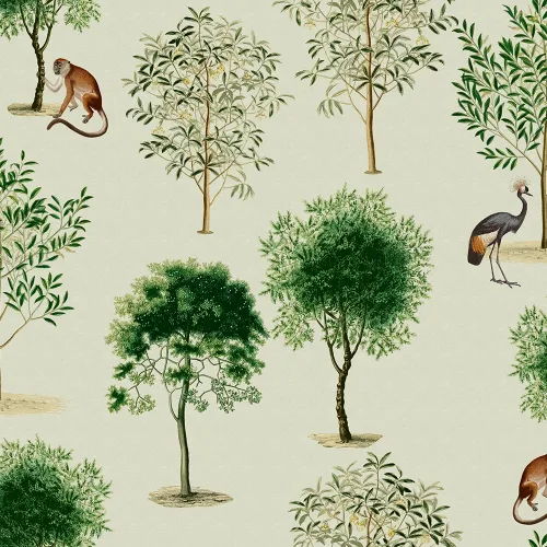 Serenità selvaggia: Scimmie e Alberi Wallpaper