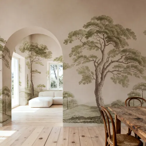 Eleganti Studi di Alberi in Rosa Chiaro