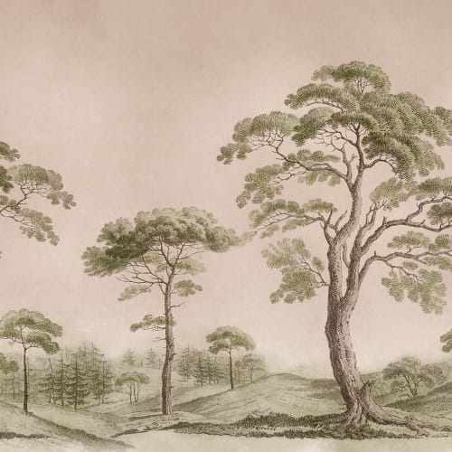 Eleganti Studi di Alberi in Rosa Chiaro