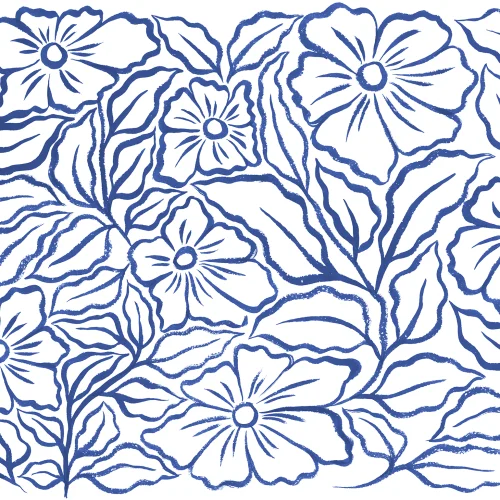 Embrace the Serenity of Blue Ink Flowers