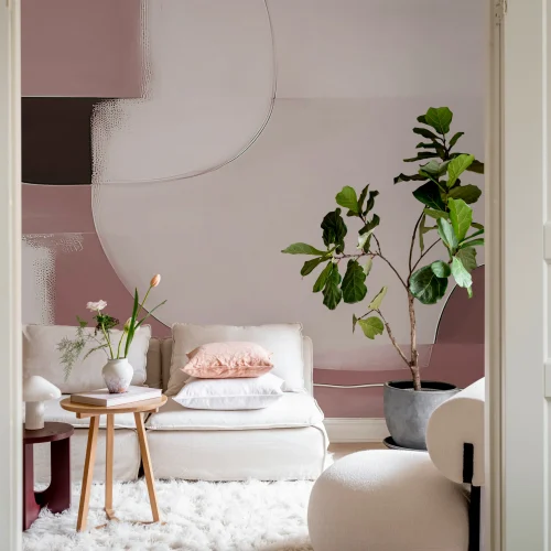 Contemporary Burgundy Shapes for Your Walls