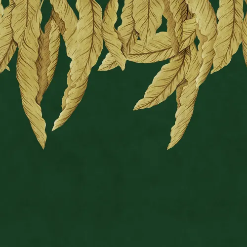 Golden Palms on a Deep Green Canvas