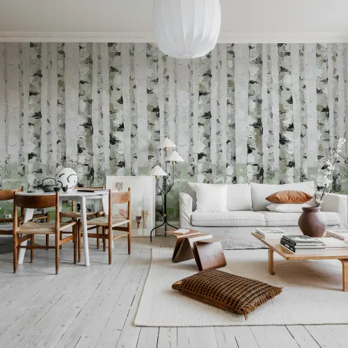 Nature's Serenity: Birch Forest