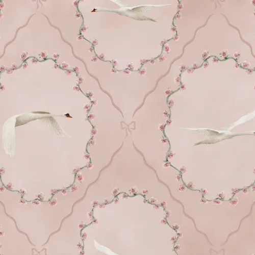 Charming Swans in Blush Elegance