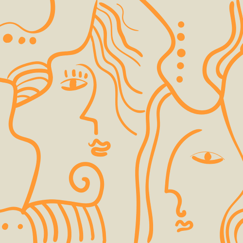 Expressive Faces en Naranja Vivo