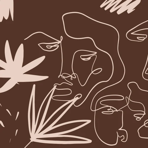 Caras expresivas en arte lineal | Rebel Walls